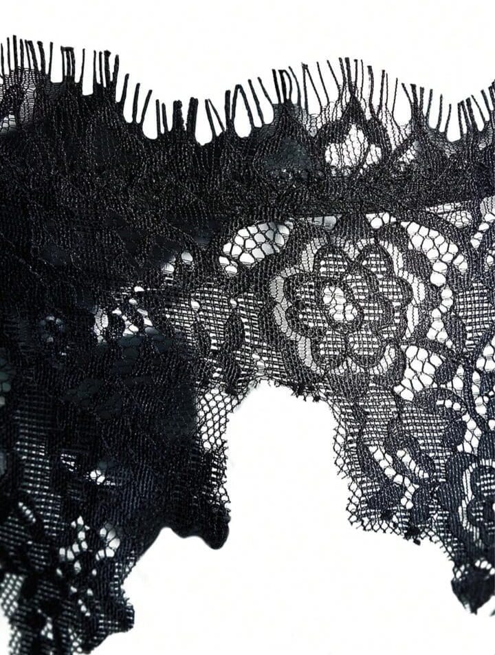 Black lace brief with sheer comfort